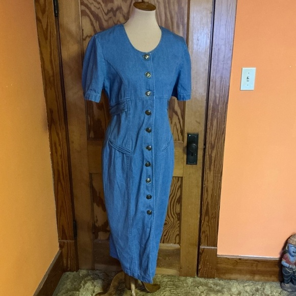 Vintage 90s denim maxi dress - Picture 5 of 8